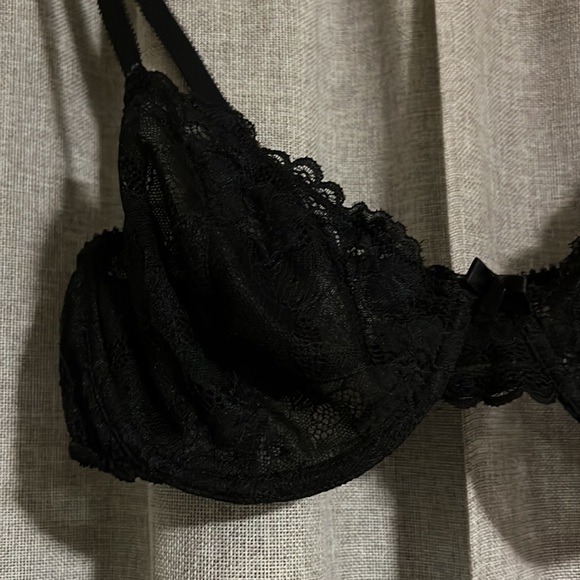 NWOT Apt. 9 Black Lace Sheer Bra with Underwire Size 38C - Picture 3 of 10